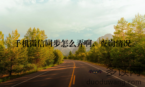 手机微信同步怎么弄啊，查询情况