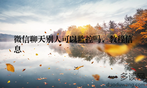 微信聊天别人可以监控吗，教程信息