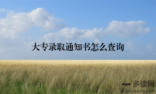 大专录取通知书怎么查询
