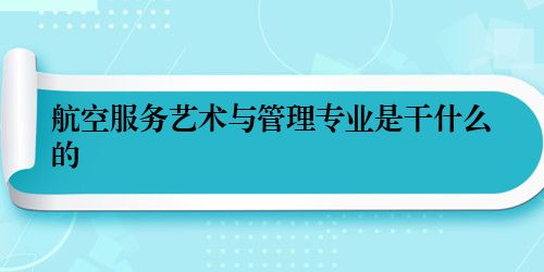 航空服务艺术与管理专业是干什么的