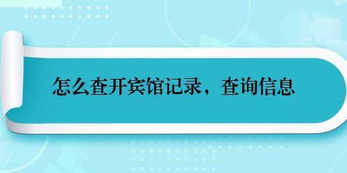 怎么查开宾馆记录，查询信息