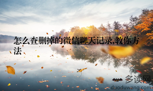 怎么查删掉的微信聊天记录,教你方法