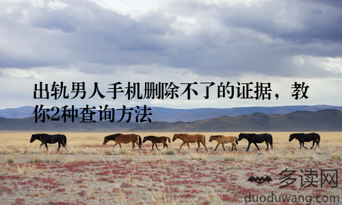 出轨男人手机删除不了的证据，教你2种查询方法