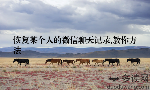 恢复某个人的微信聊天记录,教你方法