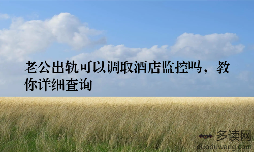 老公出轨可以调取酒店监控吗，教你详细查询