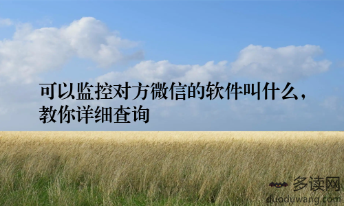 可以监控对方微信的软件叫什么，教你详细查询