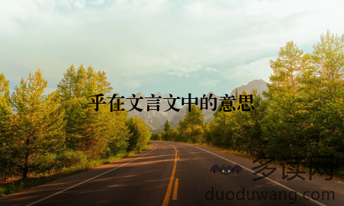 乎在文言文中的意思