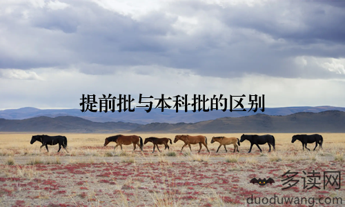 提前批与本科批的区别