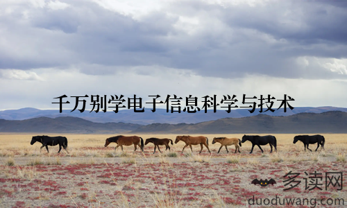 千万别学电子信息科学与技术