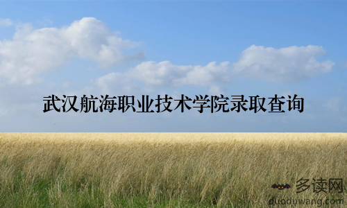 武汉航海职业技术学院录取查询
