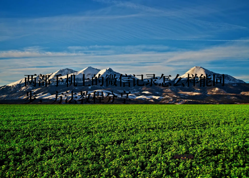 两部手机上的微信记录怎么样能同步，方法教程分享
