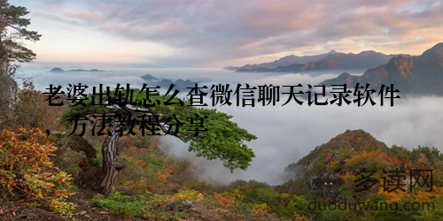 老婆出轨怎么查微信聊天记录软件，方法教程分享