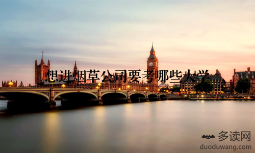 想进烟草公司要考哪些大学