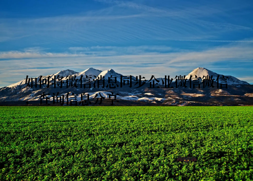 如何将微信消息同步企业微信微信，查询信息分享