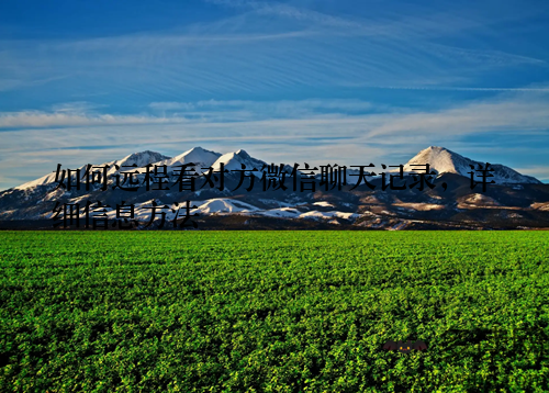 如何远程看对方微信聊天记录，详细信息方法