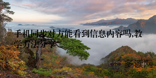 手机同步对方能看到信息内容吗,教学方法分享