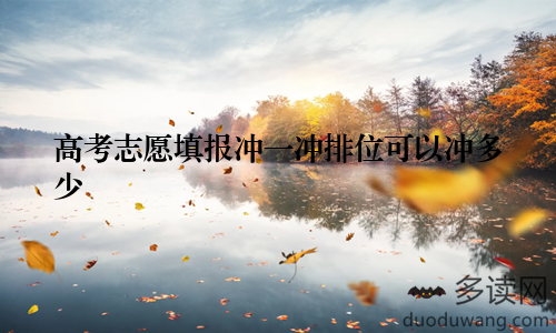 高考志愿填报冲一冲排位可以冲多少