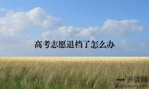 高考志愿退档了怎么办