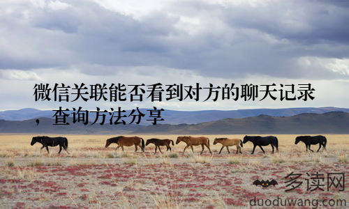 微信关联能否看到对方的聊天记录，查询方法分享
