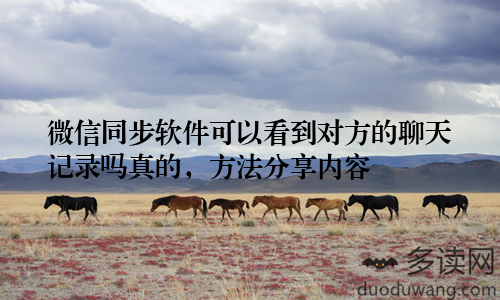 微信同步软件可以看到对方的聊天记录吗真的，方法分享内容