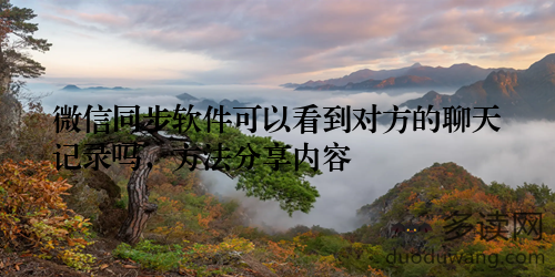 微信同步软件可以看到对方的聊天记录吗，方法分享内容