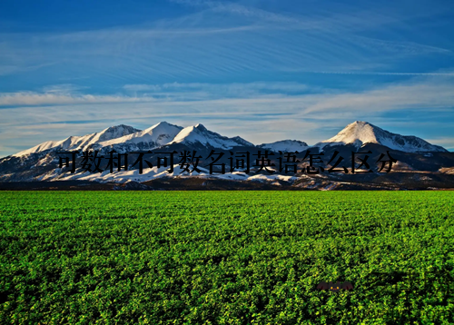 可数和不可数名词英语怎么区分