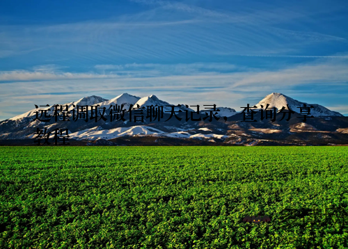 远程调取微信聊天记录，查询分享教程