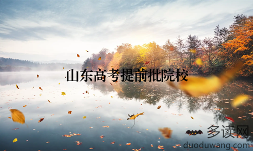 山东高考提前批院校