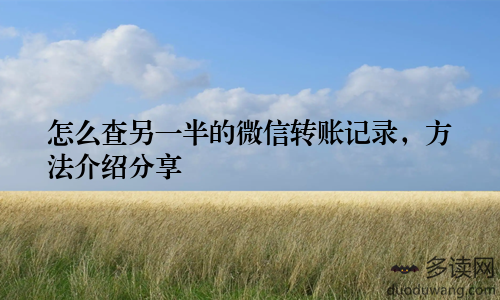 怎么查另一半的微信转账记录，方法介绍分享