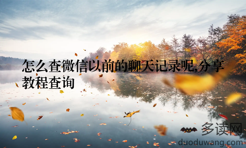 怎么查微信以前的聊天记录呢,分享教程查询