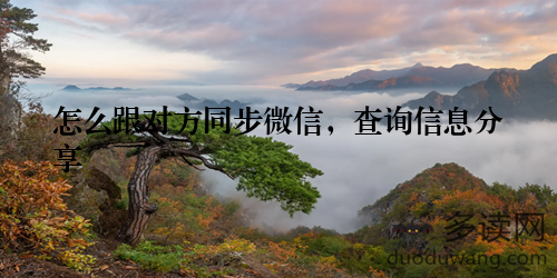 怎么跟对方同步微信，查询信息分享