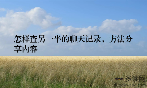 怎样查另一半的聊天记录，方法分享内容