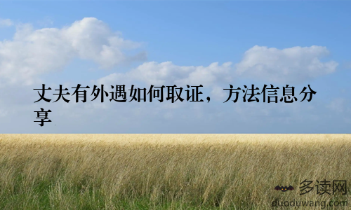 丈夫有外遇如何取证,方法信息分享