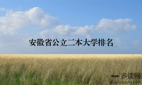 安徽省公立二本大学排名