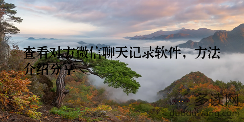 查看对方微信聊天记录软件，方法介绍分享