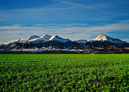 查身份证开宾馆记录，信息查询