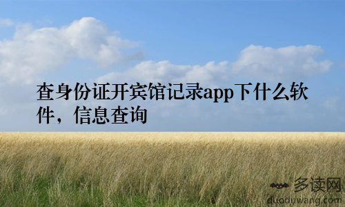 查身份证开宾馆记录app下什么软件，信息查询