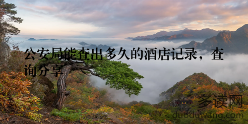 公安局能查出多久的酒店记录，查询分享