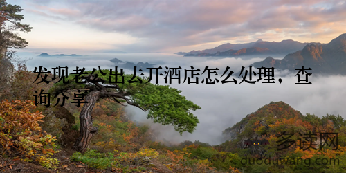 发现老公出去开酒店怎么处理，查询分享