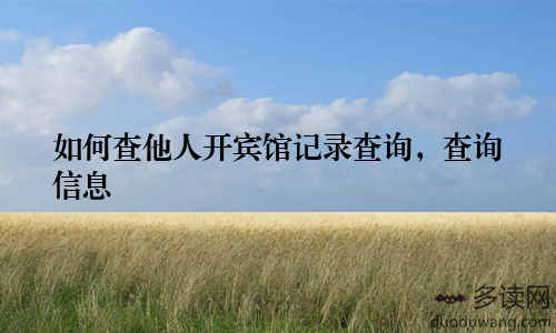 如何查他人开宾馆记录查询，查询信息