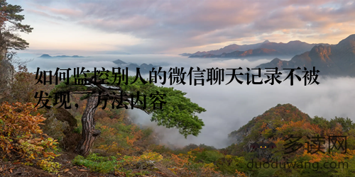 如何监控别人的微信聊天记录不被发现，方法内容